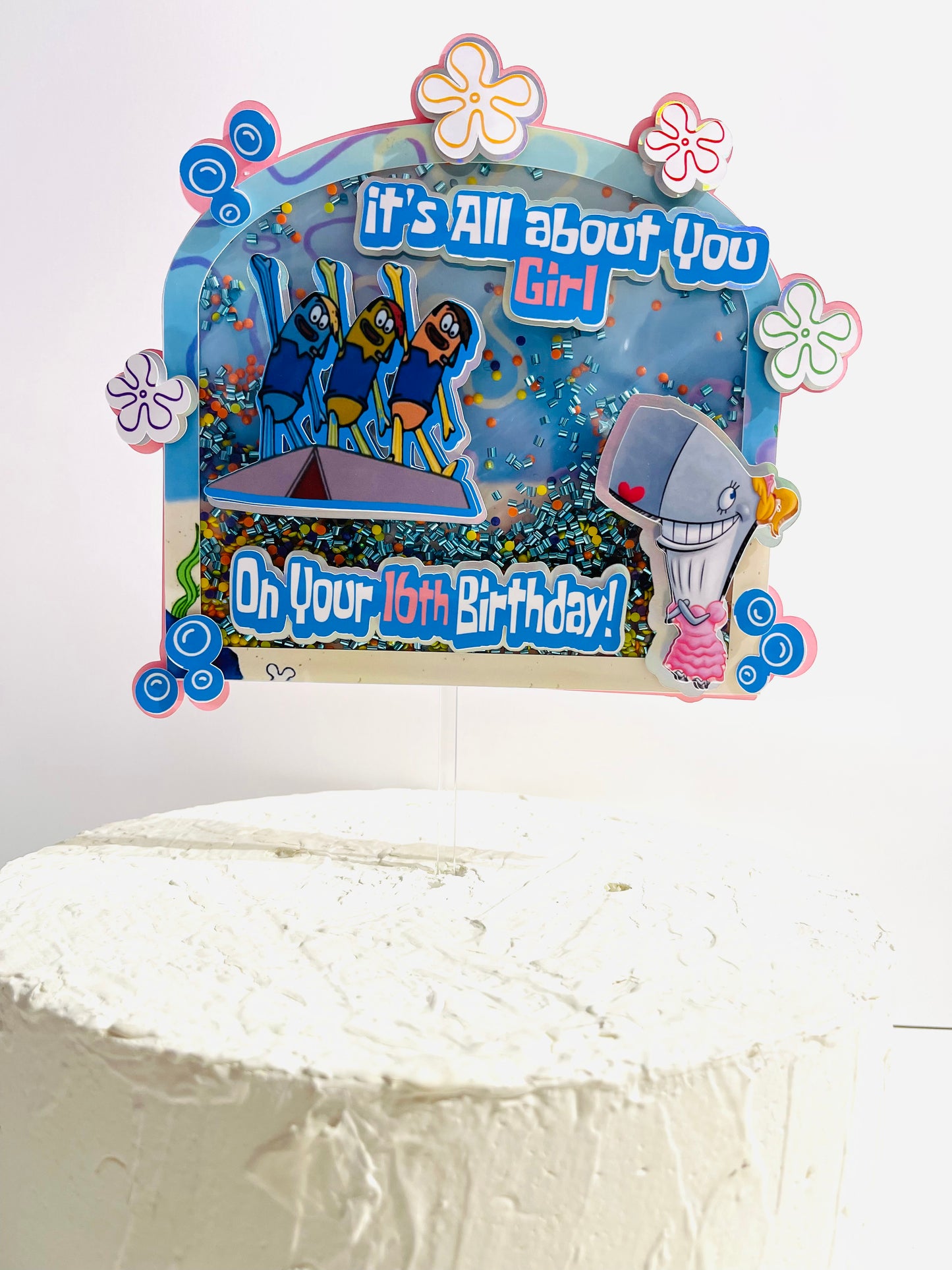 It's all about you girl....on your 16th Birthday Cake topper Shaker